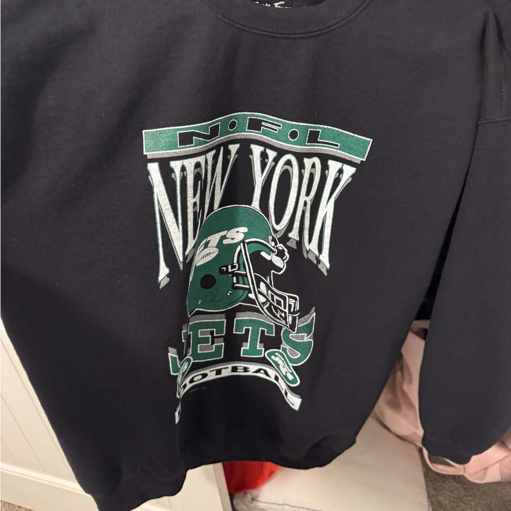 New York Jets Black Crewneck Sweatshirt